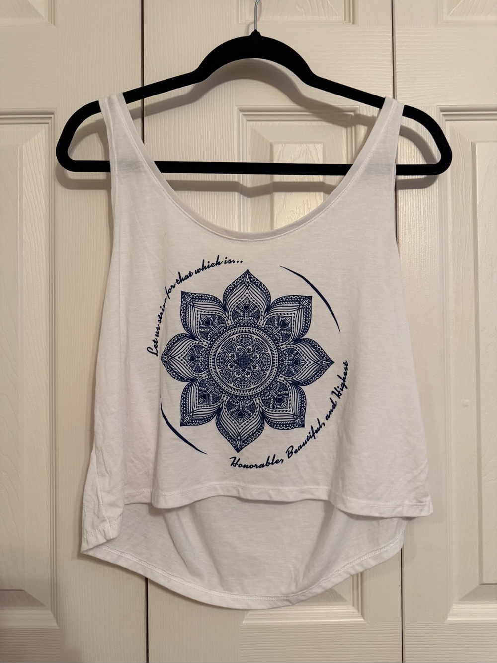 Kappa Delta KD Bella Canvas White Mandala Graphic Tank Top High Low
